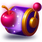 Purple slot reel with a cherry symbol