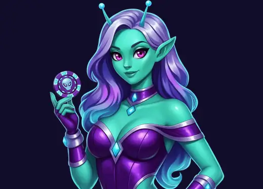 Cosmic character illustrating the space themed collection