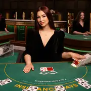 Live blackjack table set in a bar